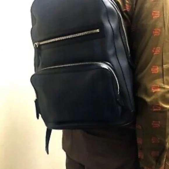Authentic Burberry Marden Backpack London Check Coated Canvas with Leath…